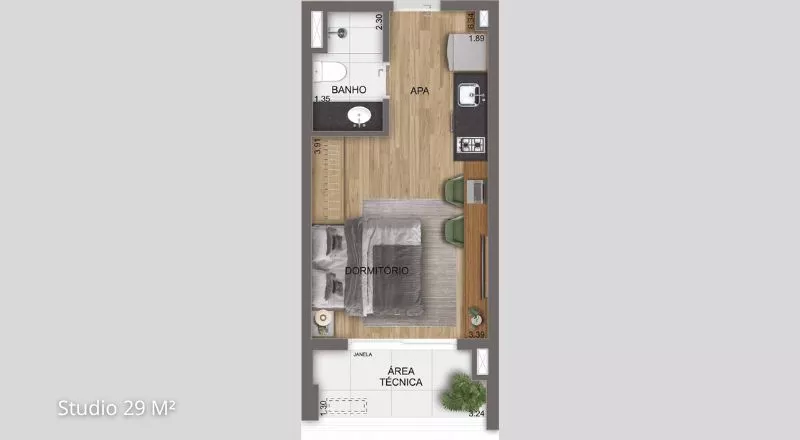 Planta 29 m²
