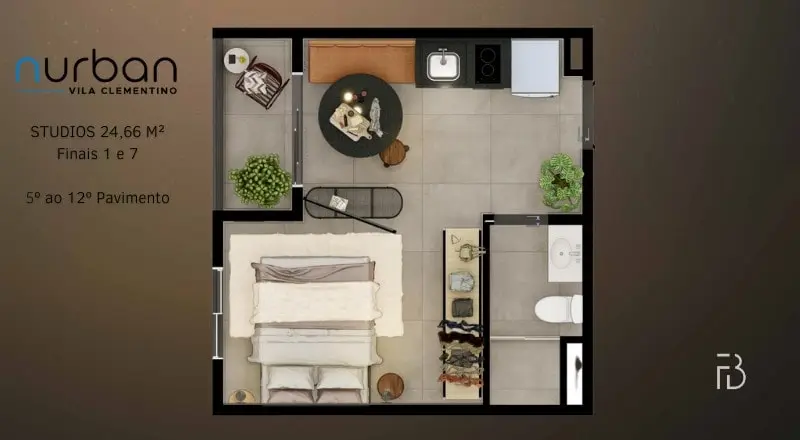 Planta 55 m²