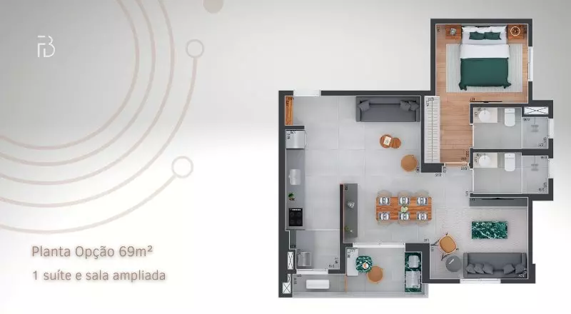 Planta 55 m²